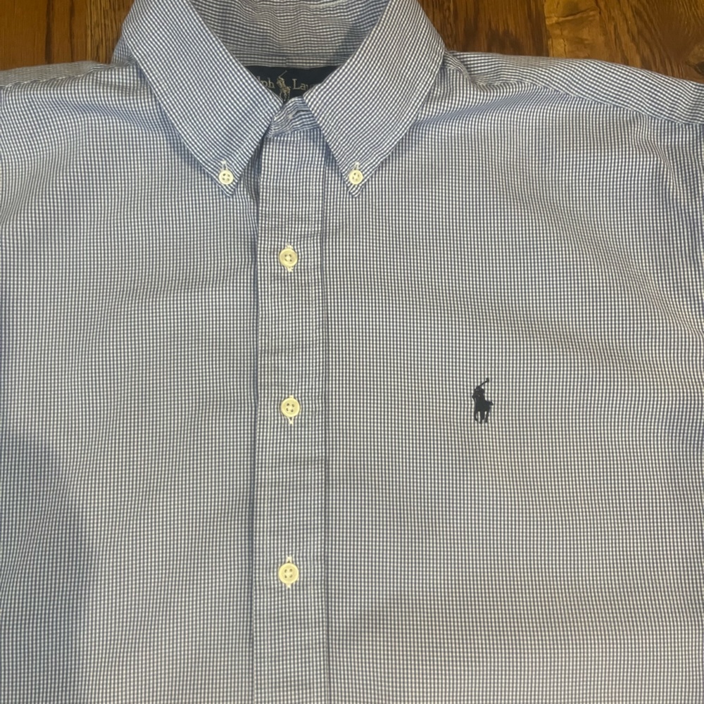 Polo Ralph Lauren men’s long sleeve button front dress shirt Blake LARGE